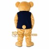 Golden Tan Navy Bear Mascot Costume Golden Tan Navy Bear Mascot Costume