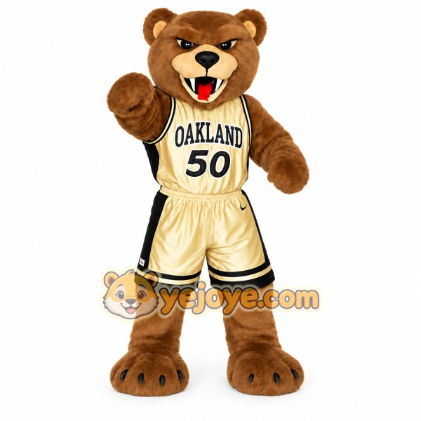 Brown Cream Basketball Bear Mascot Costume
