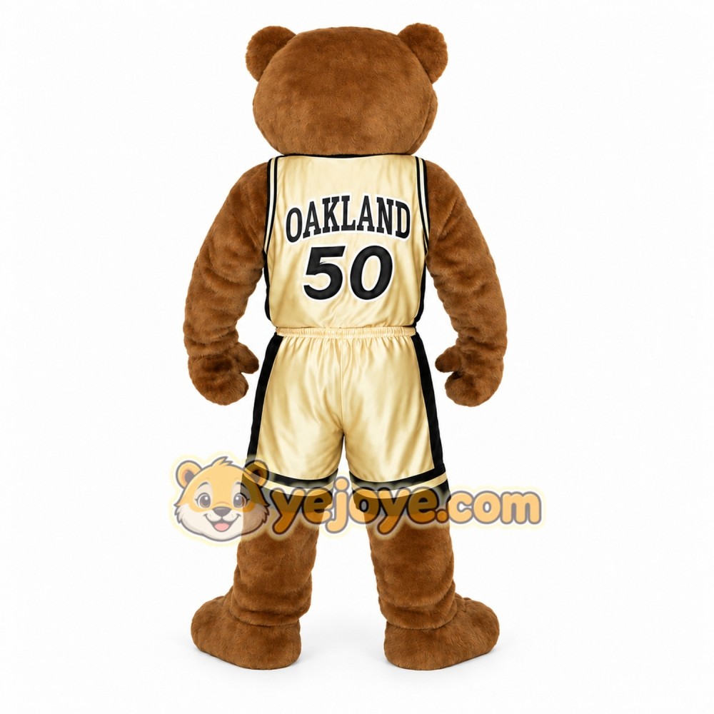 Brown Cream Basketball Bear Mascot Costume