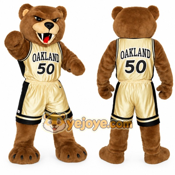 Brown Cream Basketball Bear Mascot Costume