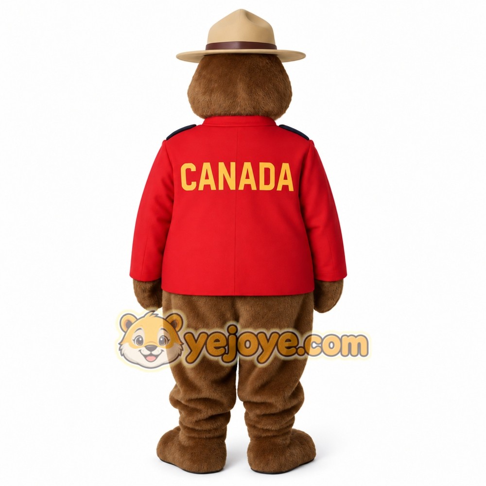 Brown Red Mountie Beaver Mascot Costume Brown Red Mountie Beaver Mascot Costume
