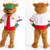Brown Green White Red Bear Mascot Costume