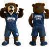 Brown Bear In Navy Uniform Mascot Costume