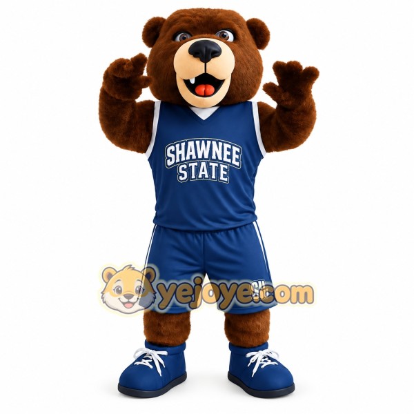 Brown Bear In Navy Uniform Mascot Costume
