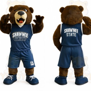 Brown Bear In Navy Uniform Mascot Costume