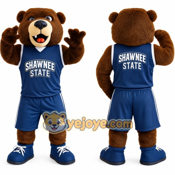 Brown Bear In Navy Uniform Mascot Costume