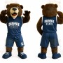 Brown Bear In Navy Uniform Mascot Costume