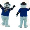 Light Blue Navy Hockey Bear Mascot Costume
