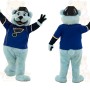 Light Blue Navy Hockey Bear Mascot Costume