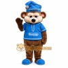 Brown Blue Sleepy Bear Mascot Costume