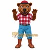 Brown Red White Plaid Bear Mascot Costume Brown Red White Plaid Bear Mascot Costume