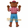 Brown Red White Plaid Bear Mascot Costume Brown Red White Plaid Bear Mascot Costume