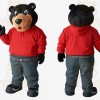 Black Bear Red Hoodie Gray Pants Mascot Costume