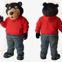Black Bear Red Hoodie Gray Pants Mascot Costume