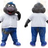 Gray Blue White Bird Mascot Costume