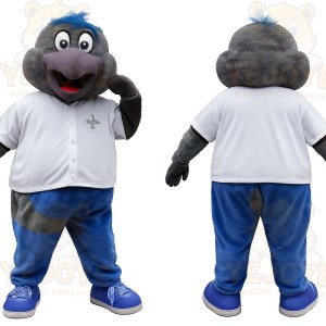 Gray Blue White Bird Mascot Costume