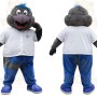 Gray Blue White Bird Mascot Costume