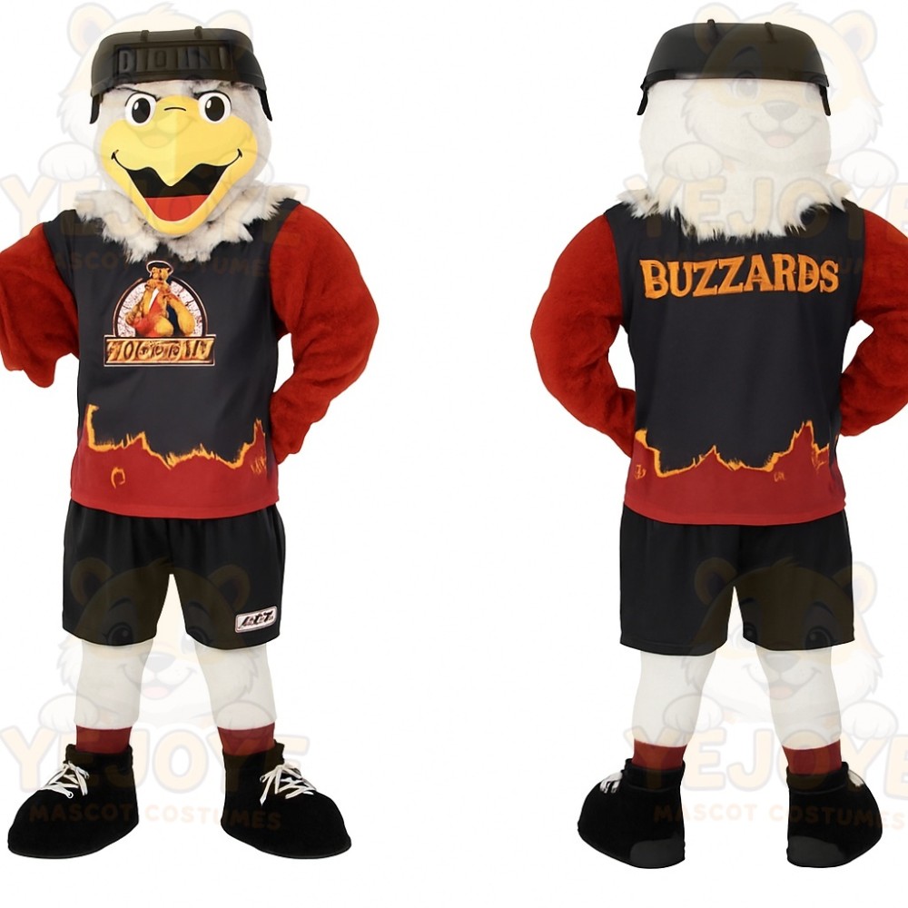 White Red Black Buzzard Mascot Costume