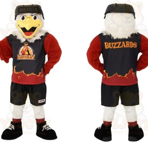 White Red Black Buzzard Mascot Costume