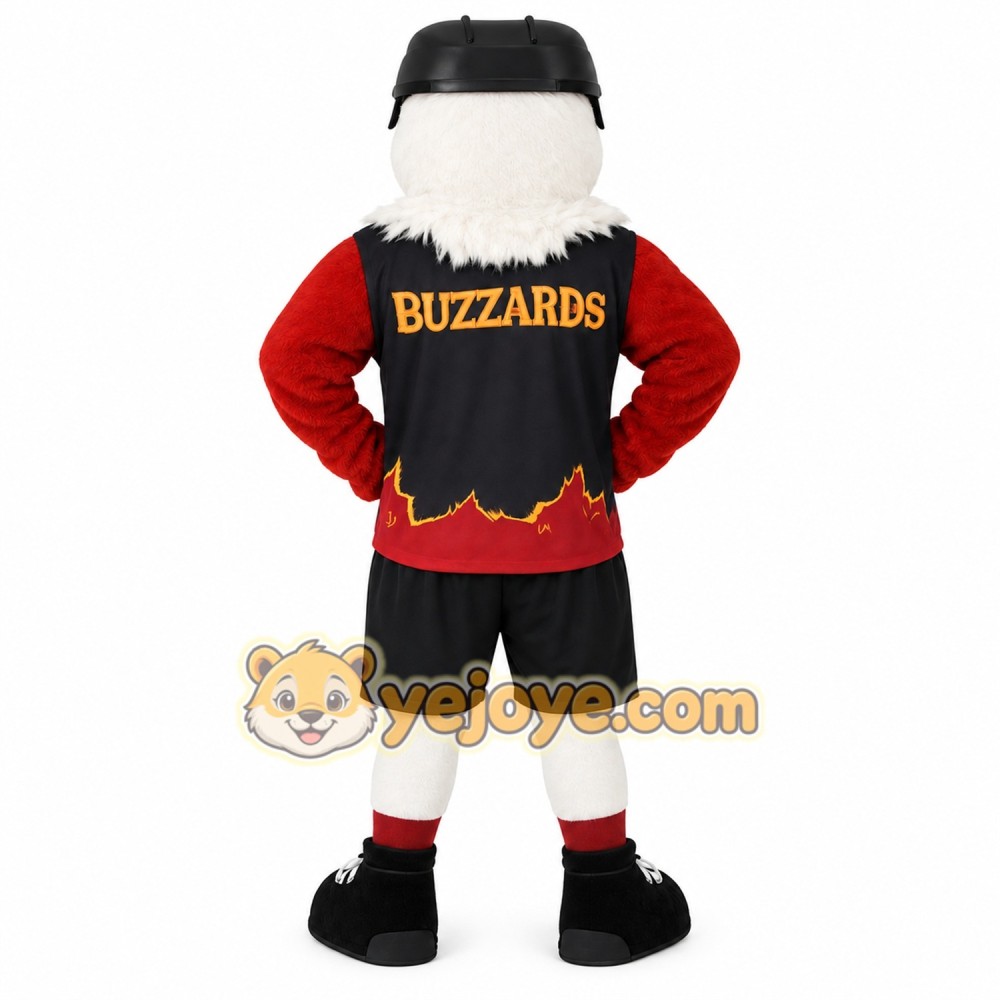 White Red Black Buzzard Mascot Costume