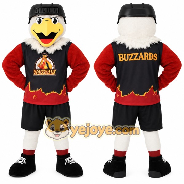 White Red Black Buzzard Mascot Costume
