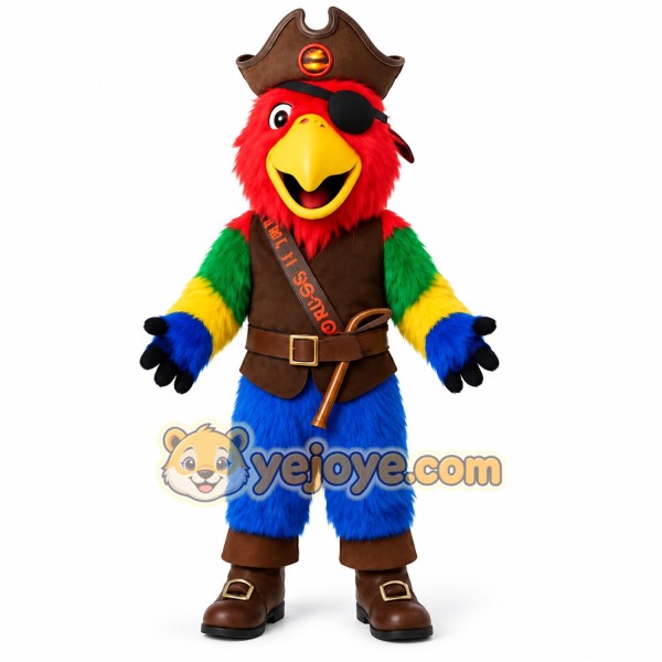 Red Blue Green Pirate Parrot Mascot Costume Red Blue Green Pirate Parrot Mascot Costume