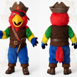 Red Blue Green Pirate Parrot Mascot Costume