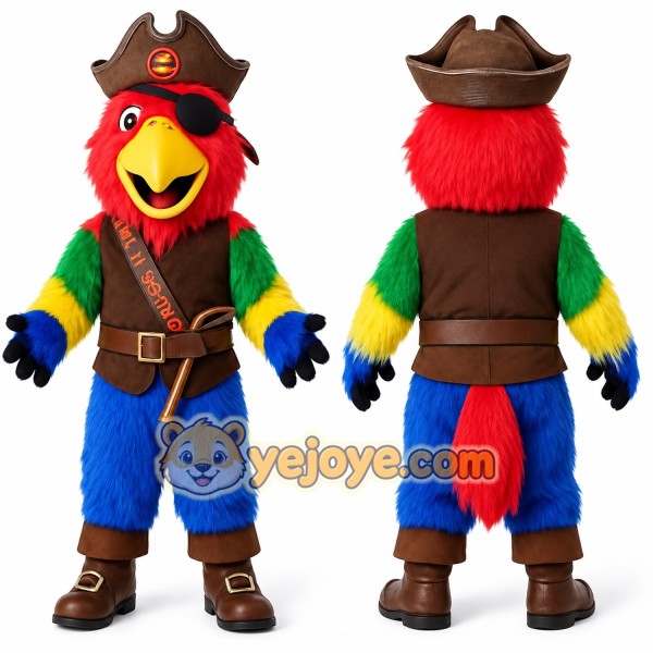 Red Blue Green Pirate Parrot Mascot Costume