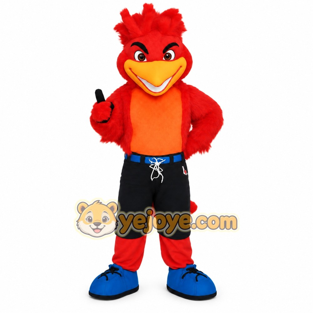 Red Orange Woodpecker Bird Mascot Costume Red Orange Woodpecker Bird Mascot Costume