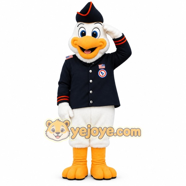 Navy White Yellow Sailor Duck Mascot Costume Navy White Yellow Sailor Duck Mascot Costume