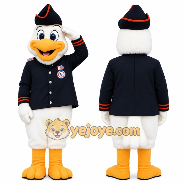 Navy White Yellow Sailor Duck Mascot Costume