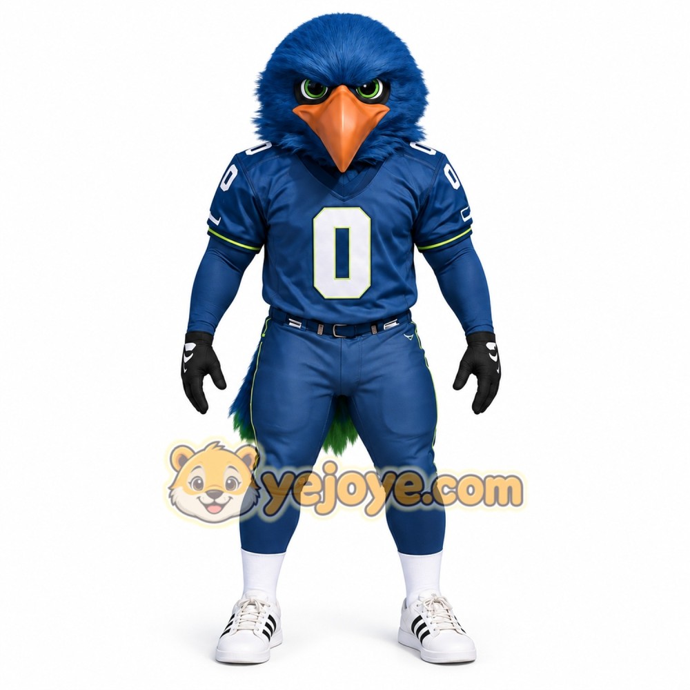 Blue Green Eagle Football Player Mascot Costume Blue Green Eagle Football Player Mascot Costume