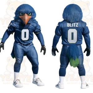 Blue Green Eagle Football Player Mascot Costume