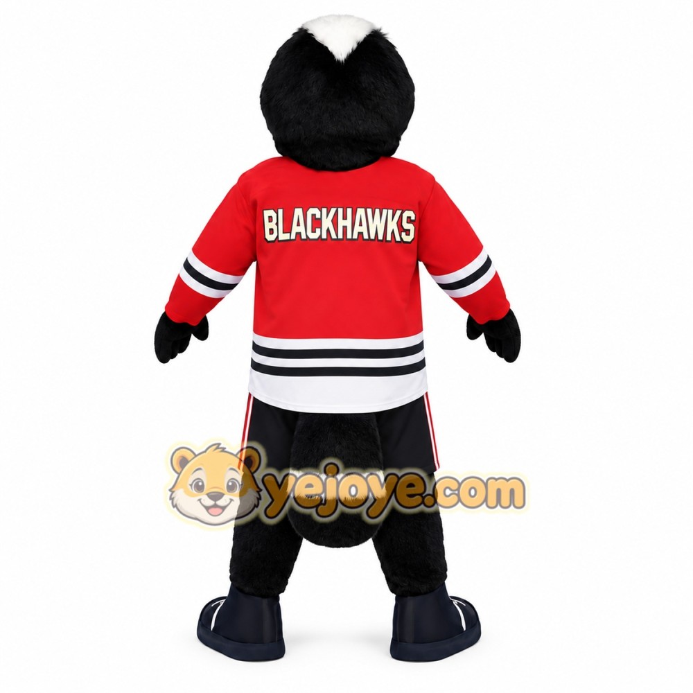 Black Red White Hawk Bird Mascot Costume