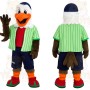 Green White Brown Baseball Eagle Mascot Costume
