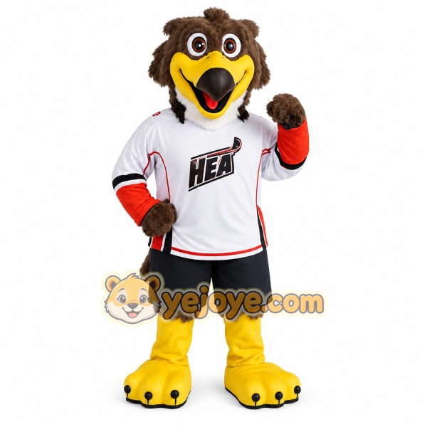 Brown Yellow White Eagle Mascot Costume