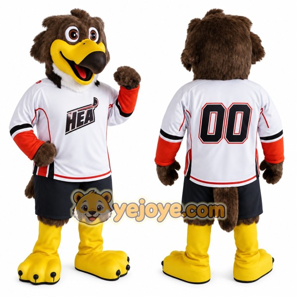 Brown Yellow White Eagle Mascot Costume