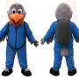 Blue Gray Orange Bird Mascot Costume