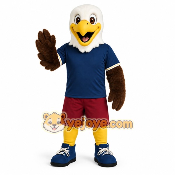 White Brown Yellow Eagle Mascot Costume White Brown Yellow Eagle Mascot Costume