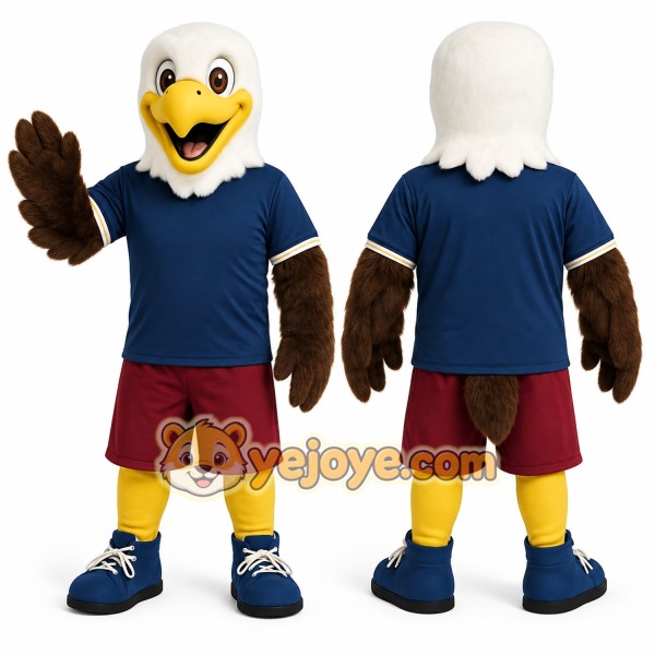 White Brown Yellow Eagle Mascot Costume