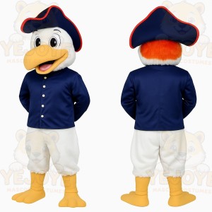 Navy White Eagle Mascot Costume