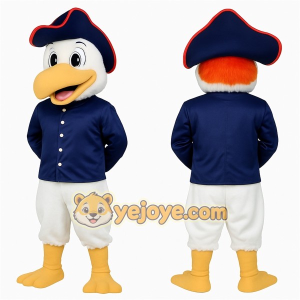 Navy White Eagle Mascot Costume