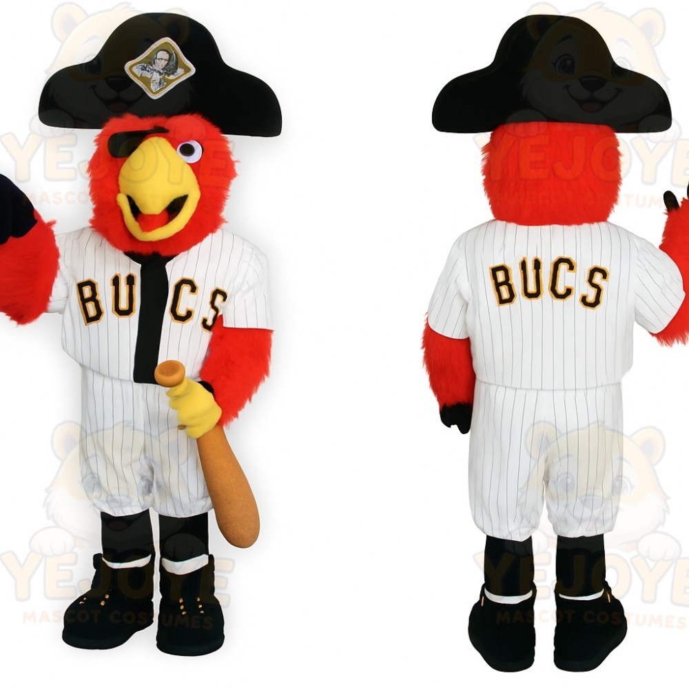 Red White Black Pirate Parrot Mascot Costume