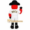 Red White Black Pirate Parrot Mascot Costume Red White Black Pirate Parrot Mascot Costume