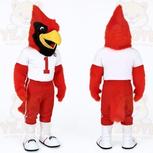 Red White Cardinal Sports Bird Mascot Costume