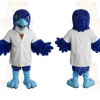 Blue White Scientist Bird Mascot Costume