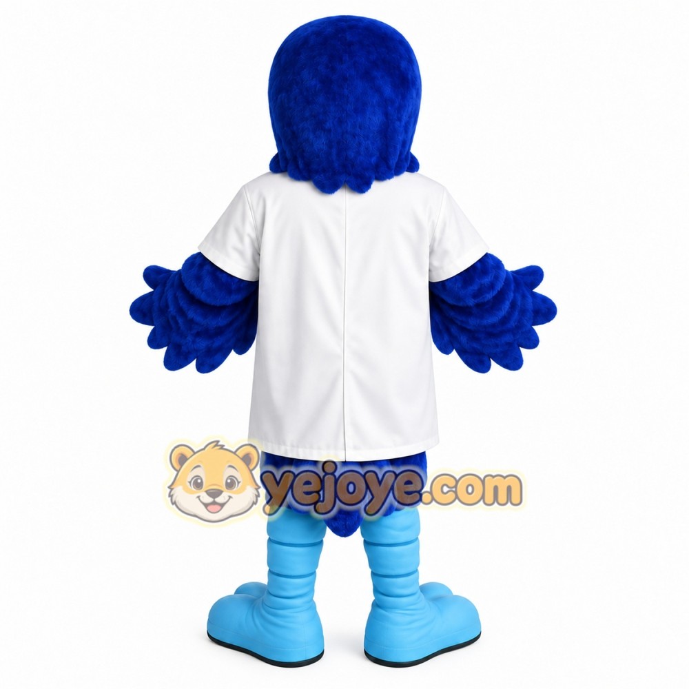 Blue White Scientist Bird Mascot Costume Blue White Scientist Bird Mascot Costume