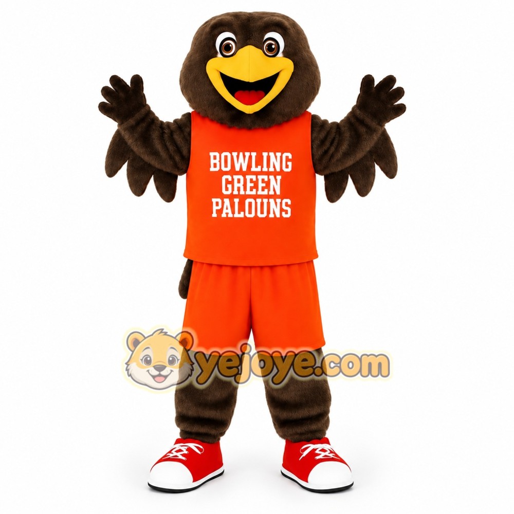 Brown Orange Falcon Mascot Costume Brown Orange Falcon Mascot Costume