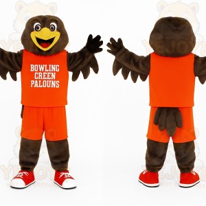 Brown Orange Falcon Mascot Costume