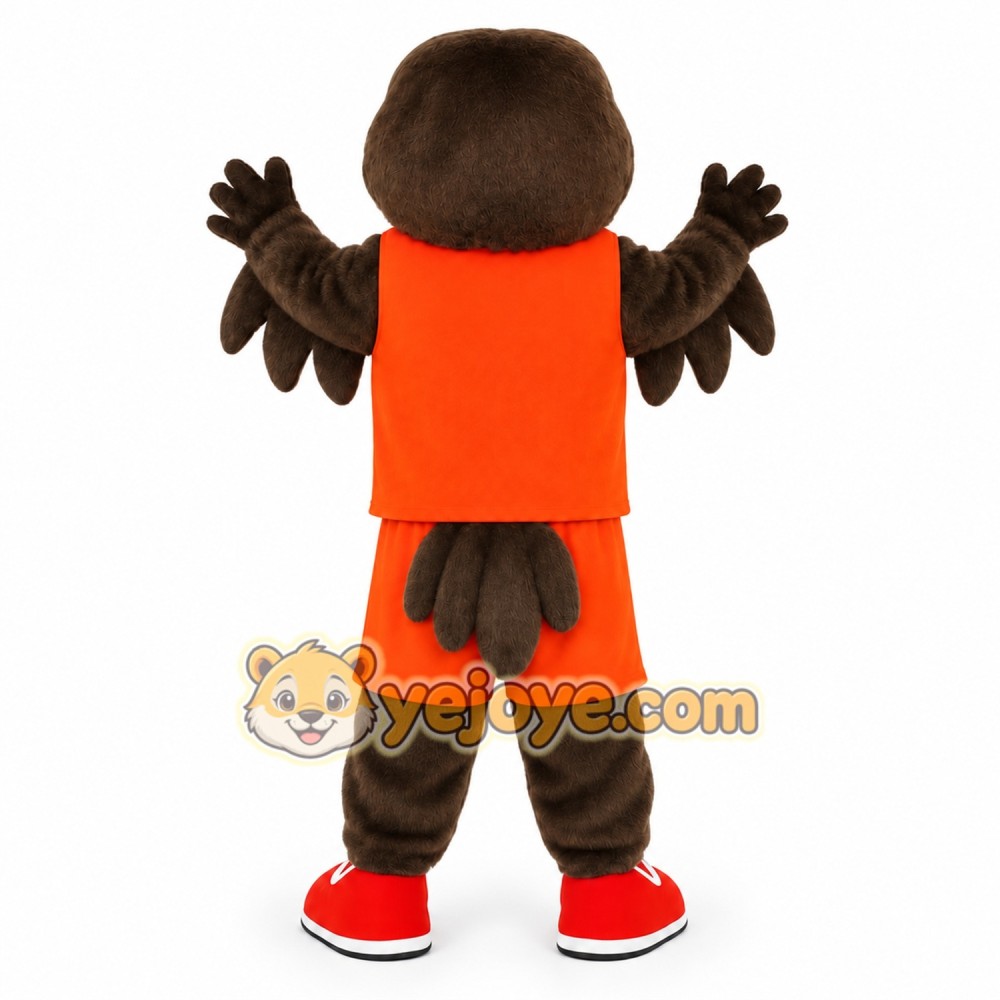 Brown Orange Falcon Mascot Costume Brown Orange Falcon Mascot Costume